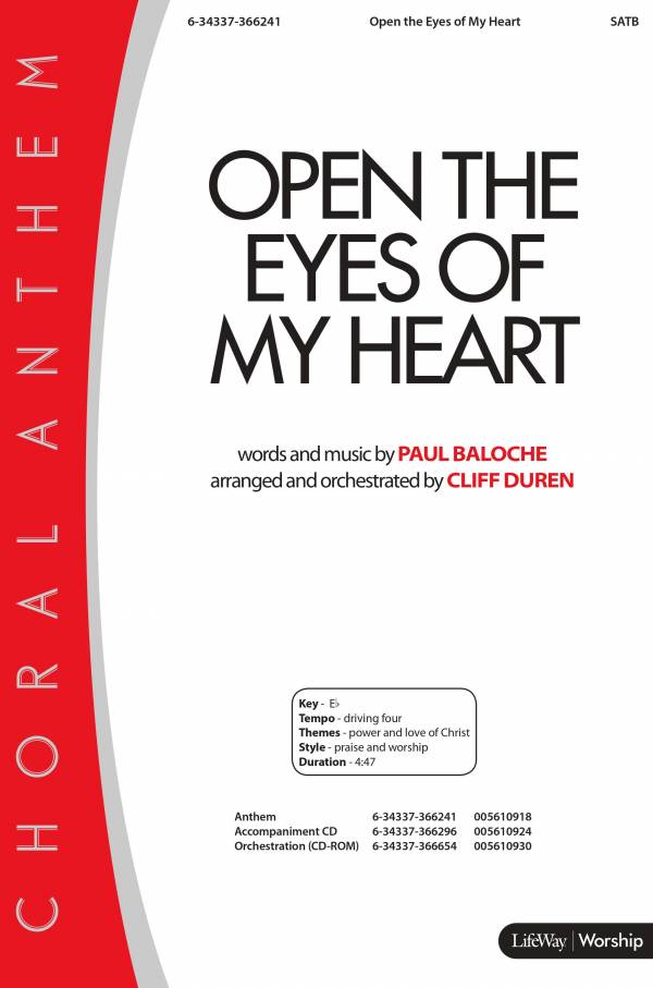 Open The Eyes Of My Heart (Choral Anthem SATB) Alto Sax Sheet 