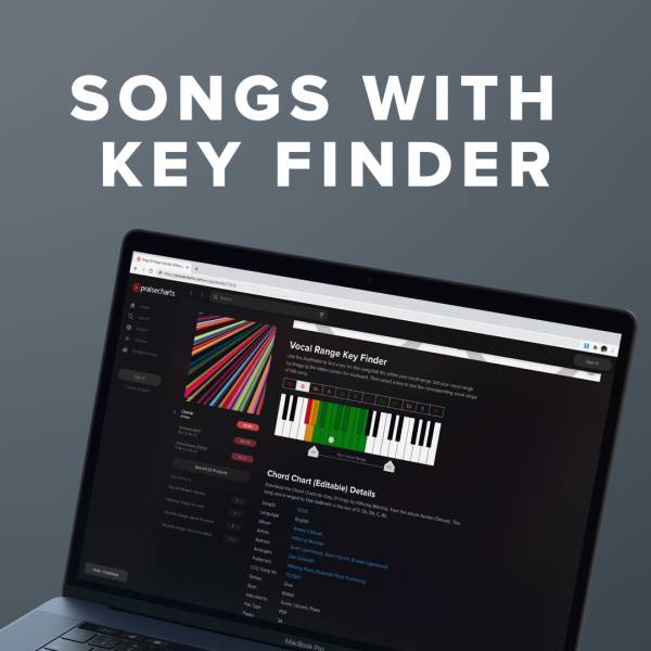 Sheet Music, Chords, & Multitracks for Top Songs with the Key Finder Activated